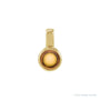 Sapphire Row Natural Cabochon Mini Fixed Bail Pendant - Citrine, 14K Yellow Gold