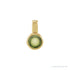 Sapphire Row Natural Cabochon Mini Fixed Bail Pendant - Peridot, 14K Yellow Gold