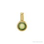 Sapphire Row Natural Cabochon Mini Fixed Bail Pendant - Peridot, 14K Yellow Gold