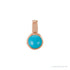 Sapphire Row Natural Cabochon Mini Fixed Bail Pendant - Turquoise, 14K Rose Gold