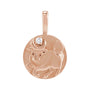 Sapphire Row Natural Diamond Chinese Zodiac Pendant - Ox, 14K Rose Gold