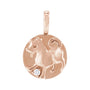 Sapphire Row Natural Diamond Chinese Zodiac Pendant - Dog, 14K Rose Gold