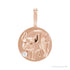 Sapphire Row Natural Diamond Chinese Zodiac Pendant - Pig, 14K Rose Gold