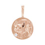 Sapphire Row Natural Diamond Chinese Zodiac Pendant - Pig, 14K Rose Gold