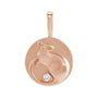 Sapphire Row Natural Diamond Chinese Zodiac Pendant - Rat, 14K Rose Gold
