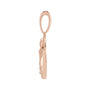 Sapphire Row Natural Diamond Chinese Zodiac Pendant - Rat, 14K Rose Gold (view 2)