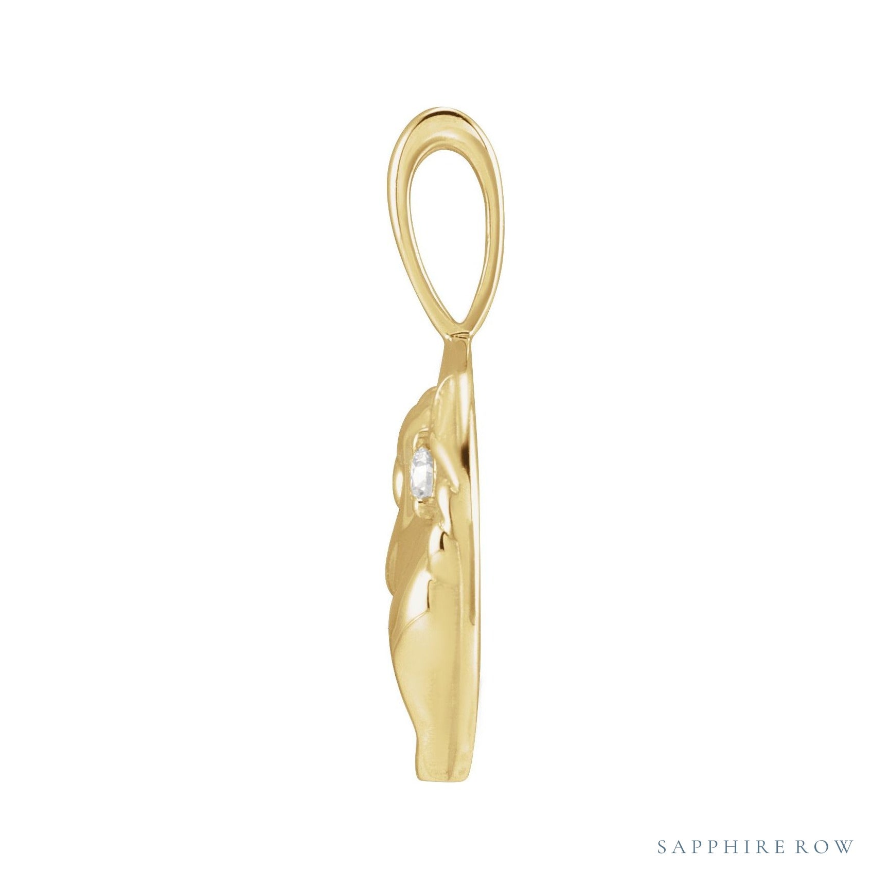 Sapphire Row Natural Diamond Chinese Zodiac Pendant - Horse, 14K Yellow Gold (view 2)