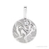 Sapphire Row Natural Diamond Chinese Zodiac Pendant - Monkey, 14K White Gold