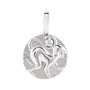 Sapphire Row Natural Diamond Chinese Zodiac Pendant - Monkey, 14K White Gold