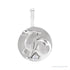 Sapphire Row Natural Diamond Chinese Zodiac Pendant - Rabbit, 14K White Gold
