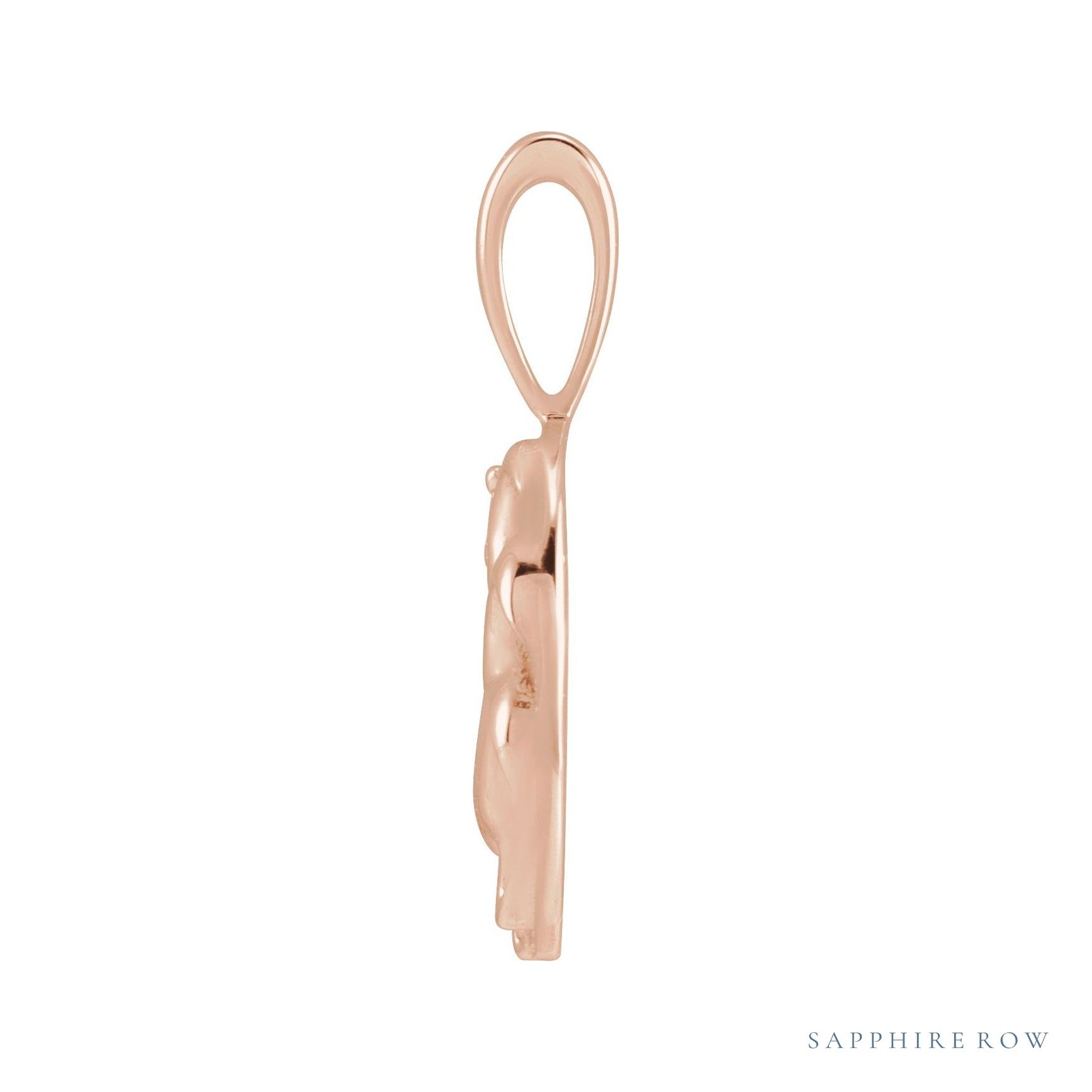 Sapphire Row Natural Diamond Chinese Zodiac Pendant - Rooster, 14K Rose Gold (view 2)