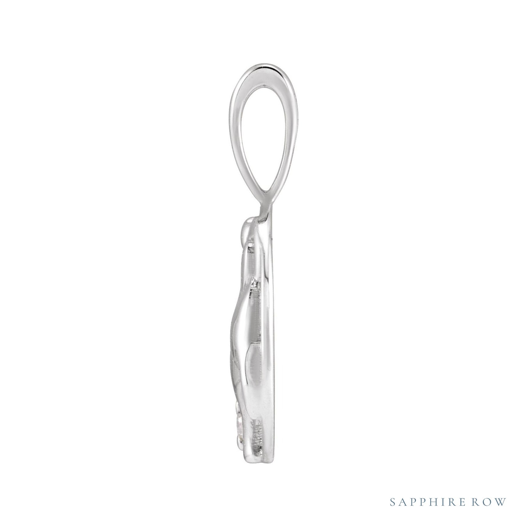 Sapphire Row Natural Diamond Chinese Zodiac Pendant - Dog, 14K White Gold (view 2)