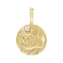 Sapphire Row Natural Diamond Chinese Zodiac Pendant - Ox, 14K Yellow Gold