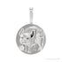 Sapphire Row Natural Diamond Chinese Zodiac Pendant - Pig, 14K White Gold