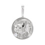 Sapphire Row Natural Diamond Chinese Zodiac Pendant - Pig, 14K White Gold