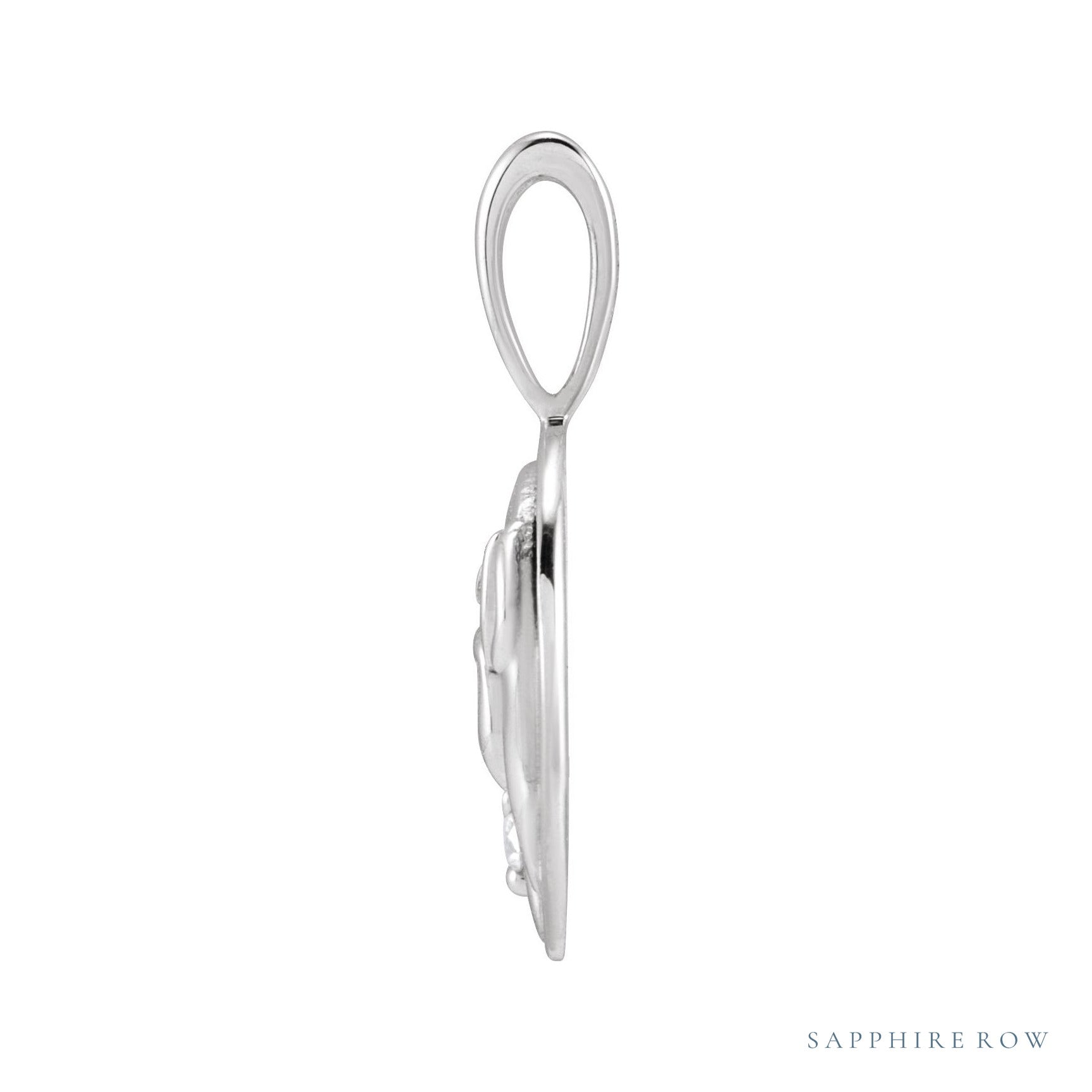 Sapphire Row Natural Diamond Chinese Zodiac Pendant - Pig, 14K White Gold (view 2)