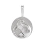 Sapphire Row Natural Diamond Chinese Zodiac Pendant - Rat, 14K White Gold