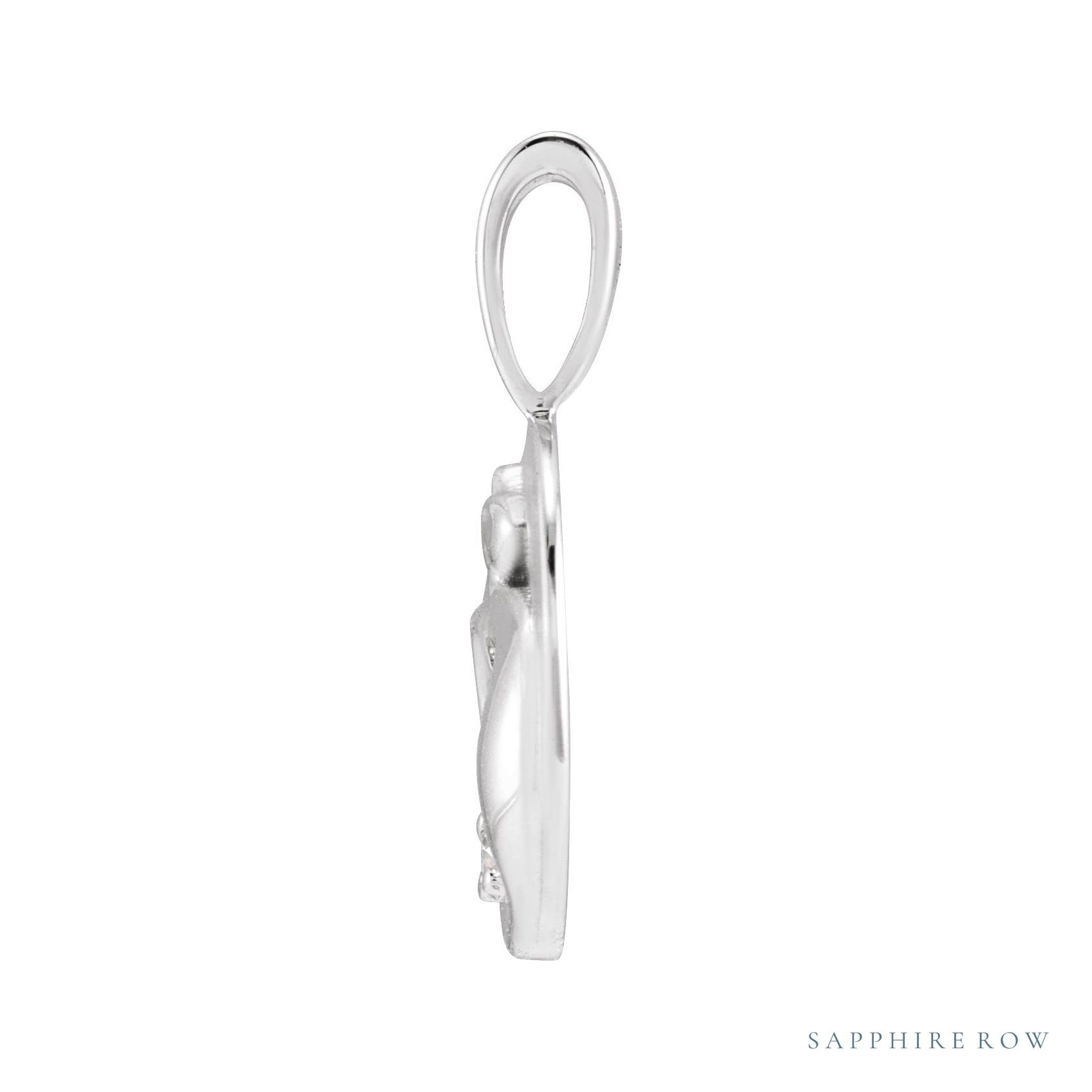 Sapphire Row Natural Diamond Chinese Zodiac Pendant - Rat, 14K White Gold (view 2)