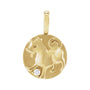 Sapphire Row Natural Diamond Chinese Zodiac Pendant - Dog, 14K Yellow Gold