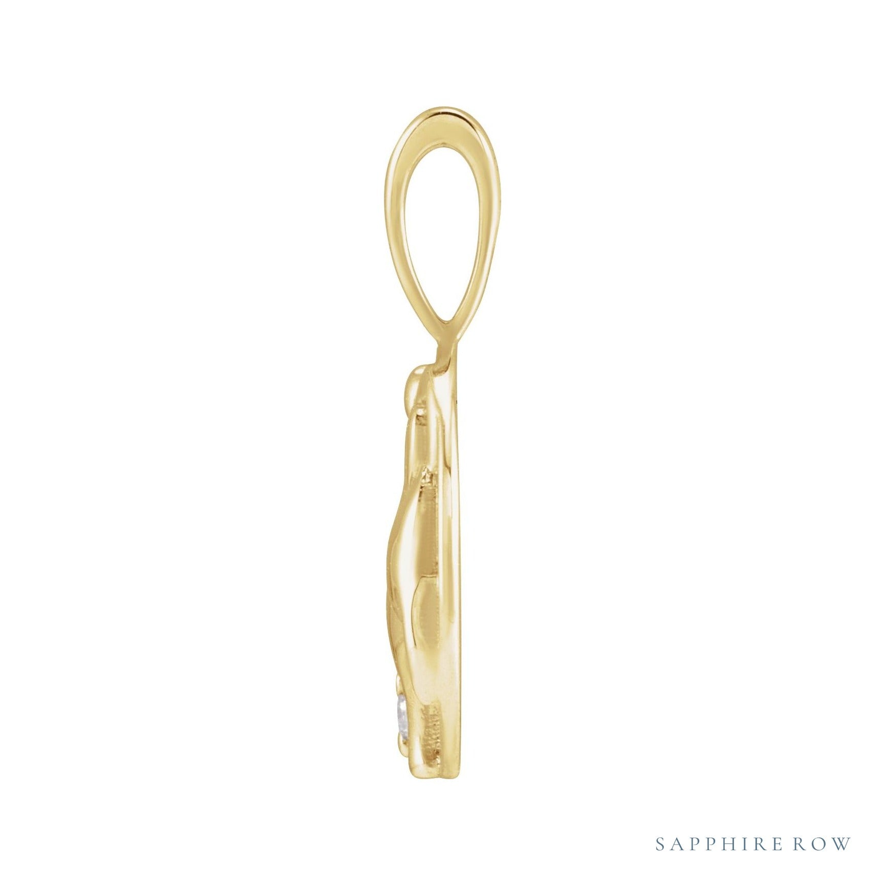 Sapphire Row Natural Diamond Chinese Zodiac Pendant - Dog, 14K Yellow Gold (view 2)