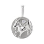 Sapphire Row Natural Diamond Chinese Zodiac Pendant - Goat, 14K White Gold