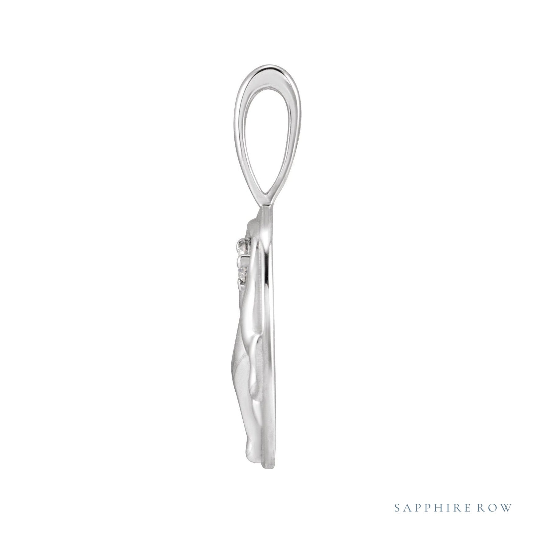 Sapphire Row Natural Diamond Chinese Zodiac Pendant - Goat, 14K White Gold (view 2)