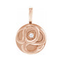 Sapphire Row Natural Diamond Chinese Zodiac Pendant - Snake, 14K Rose Gold