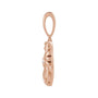 Sapphire Row Natural Diamond Chinese Zodiac Pendant - Tiger, 14K Rose Gold (view 2)
