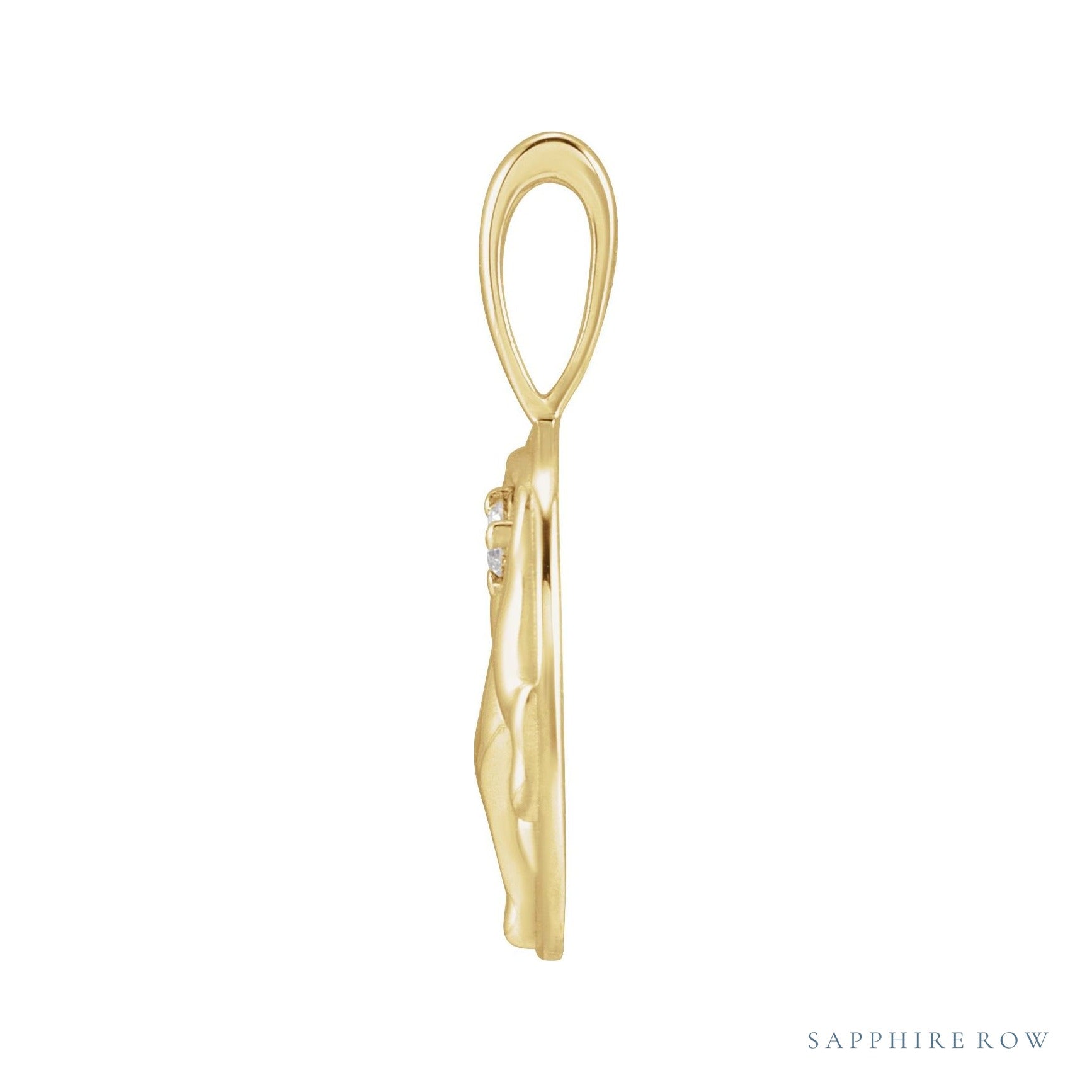 Sapphire Row Natural Diamond Chinese Zodiac Pendant - Goat, 14K Yellow Gold (view 2)