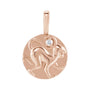 Sapphire Row Natural Diamond Chinese Zodiac Pendant - Monkey, 14K Rose Gold