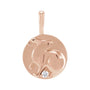 Sapphire Row Natural Diamond Chinese Zodiac Pendant - Rabbit, 14K Rose Gold