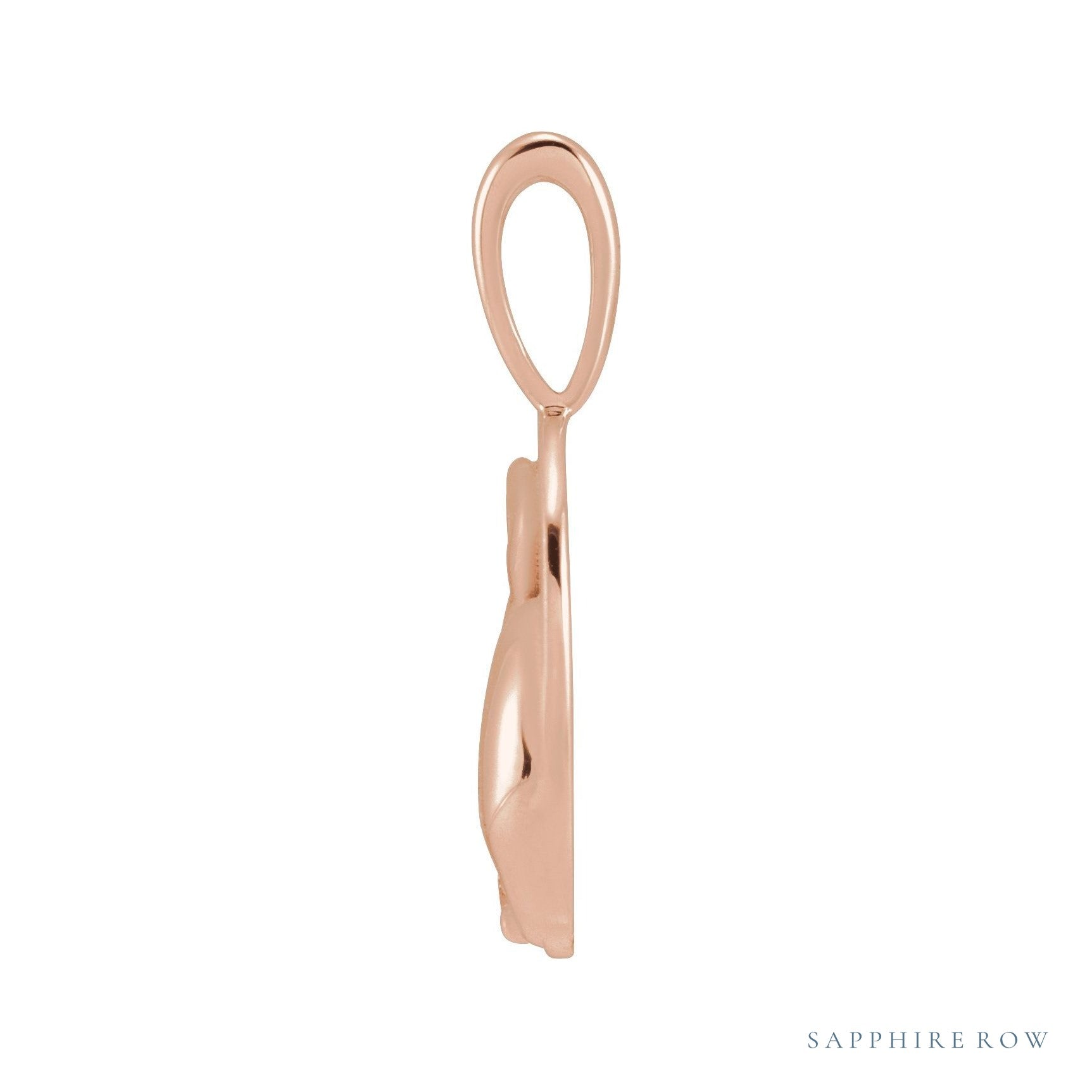 Sapphire Row Natural Diamond Chinese Zodiac Pendant - Rabbit, 14K Rose Gold (view 2)