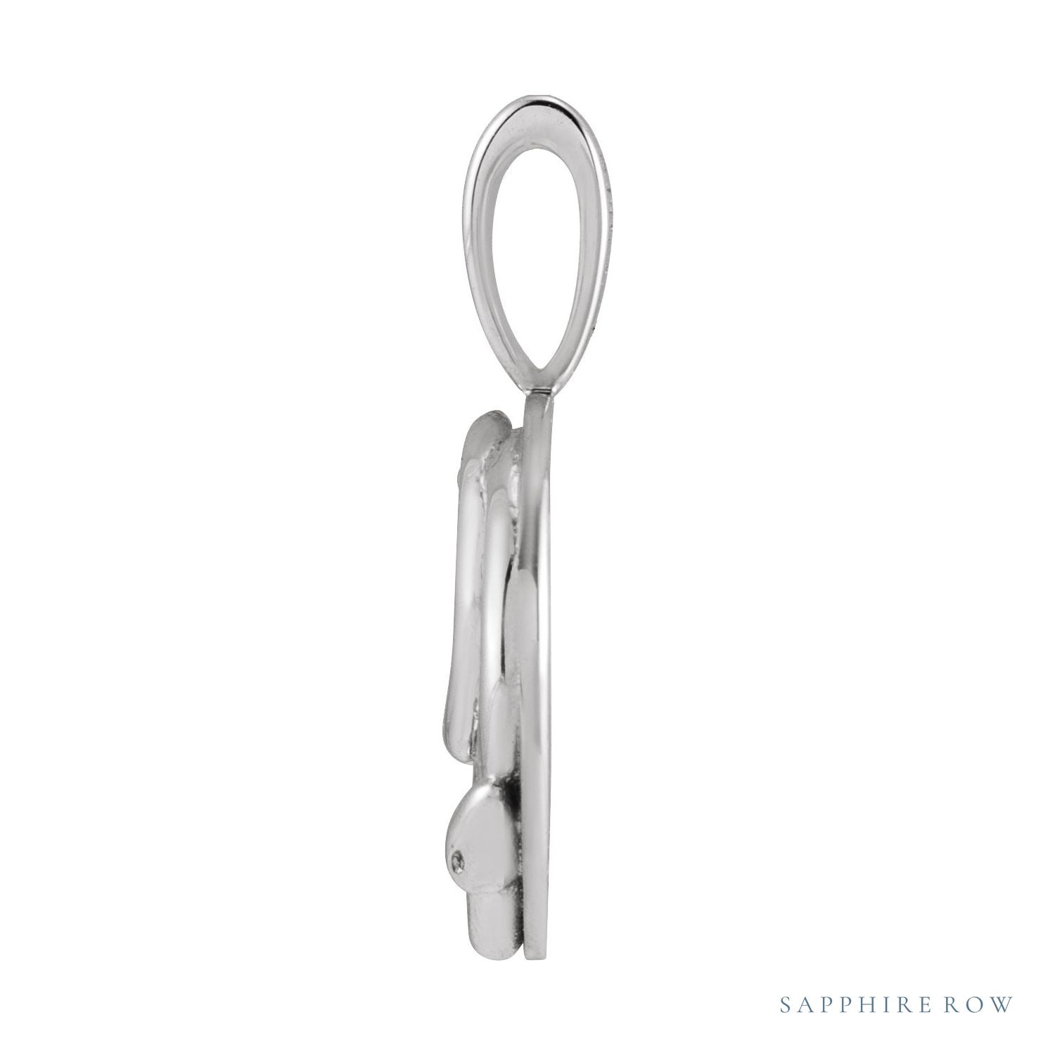 Sapphire Row Natural Diamond Chinese Zodiac Pendant - Snake, 14K White Gold (view 2)