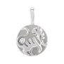 Sapphire Row Natural Diamond Chinese Zodiac Pendant - Tiger, 14K White Gold