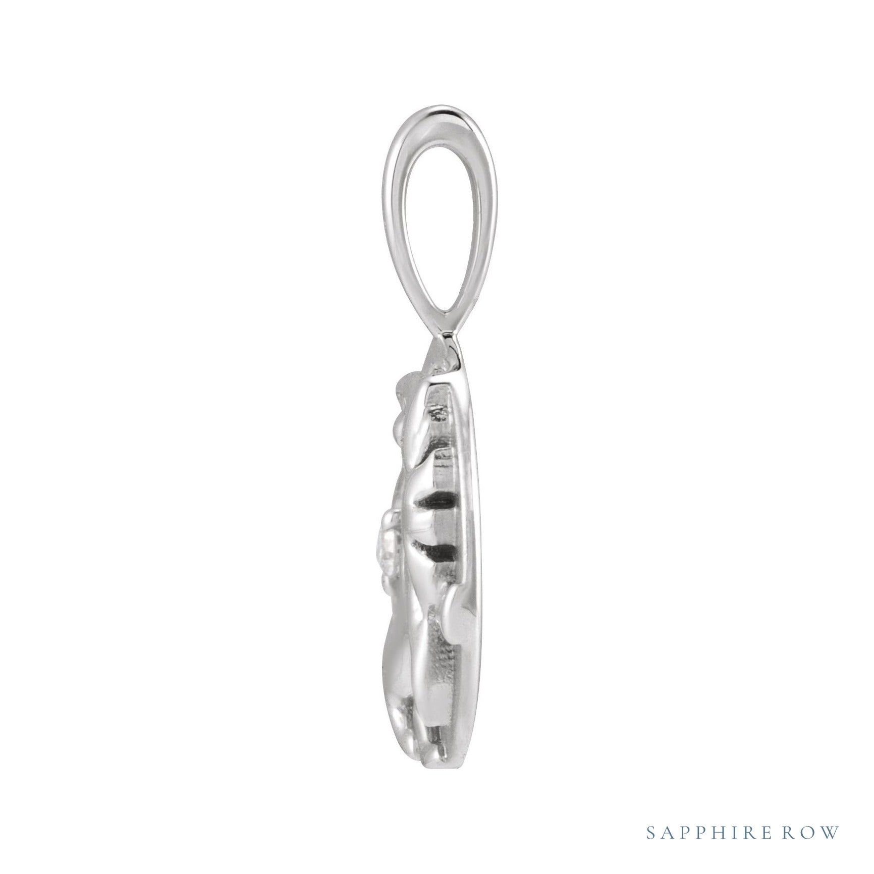 Sapphire Row Natural Diamond Chinese Zodiac Pendant - Tiger, 14K White Gold (view 2)