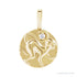 Sapphire Row Natural Diamond Chinese Zodiac Pendant - Monkey, 14K Yellow Gold
