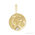 Sapphire Row Natural Diamond Chinese Zodiac Pendant - Rabbit, 14K Yellow Gold