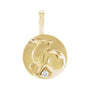 Sapphire Row Natural Diamond Chinese Zodiac Pendant - Rabbit, 14K Yellow Gold