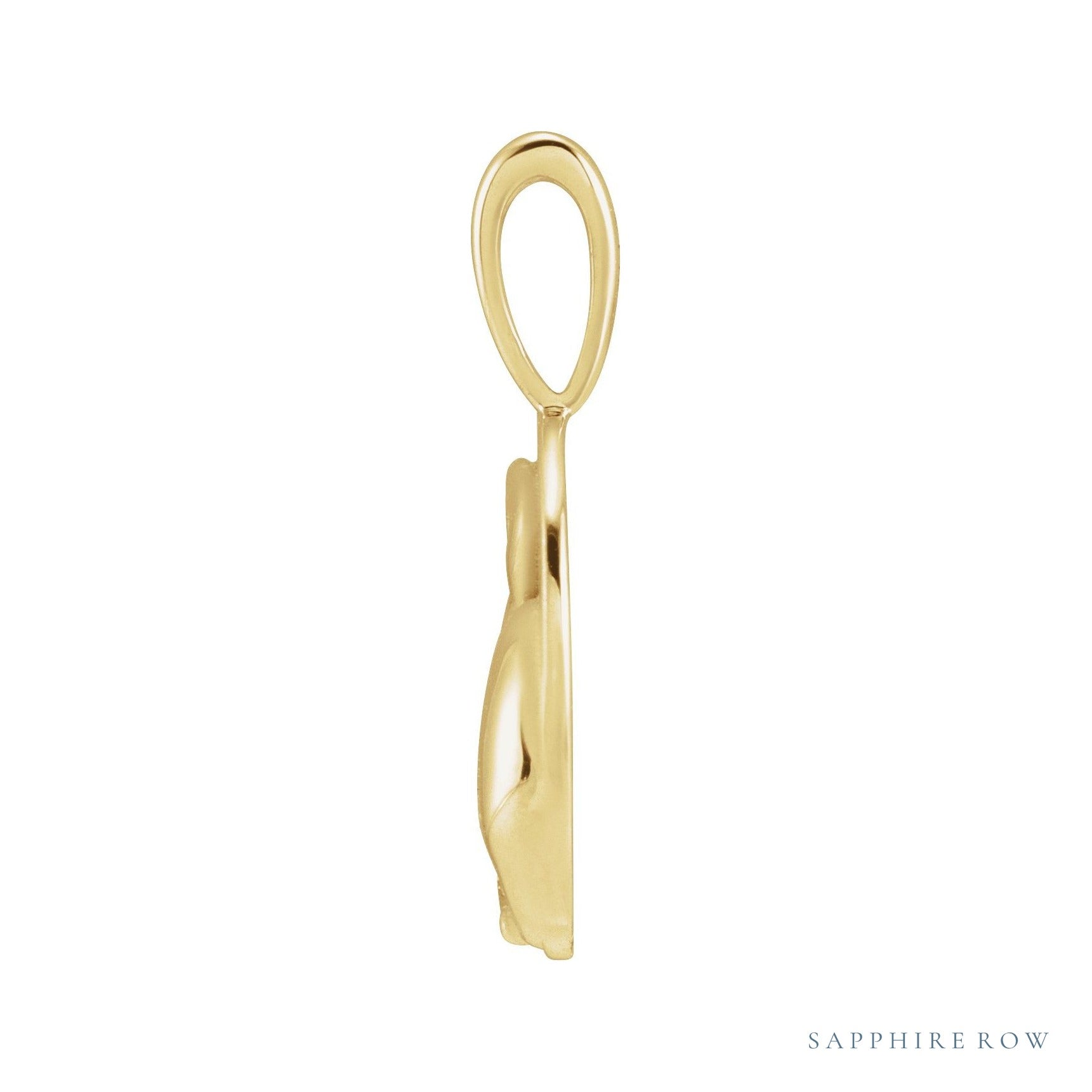 Sapphire Row Natural Diamond Chinese Zodiac Pendant - Rabbit, 14K Yellow Gold (view 2)