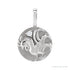 Sapphire Row Natural Diamond Chinese Zodiac Pendant - Rooster, 14K White Gold