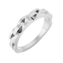 Sapphire Row Gold Chain Link Ring - 14K White Gold
