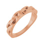 Sapphire Row Gold Chain Link Ring - 14K Rose Gold