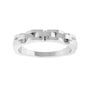 Sapphire Row Gold Chain Link Ring - Platinum (view 3)