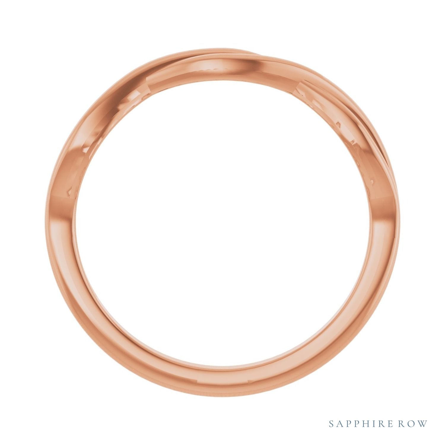 Sapphire Row Gold Twisted Stacking Ring - 14K Rose Gold (view 2)