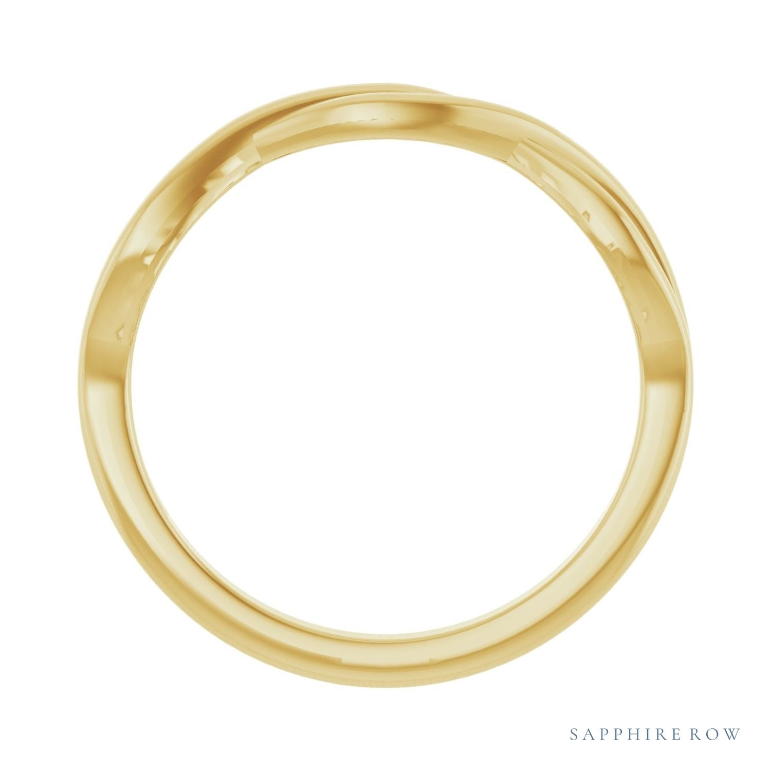 Sapphire Row Gold Twisted Stacking Ring - 14K Yellow Gold (view 2)