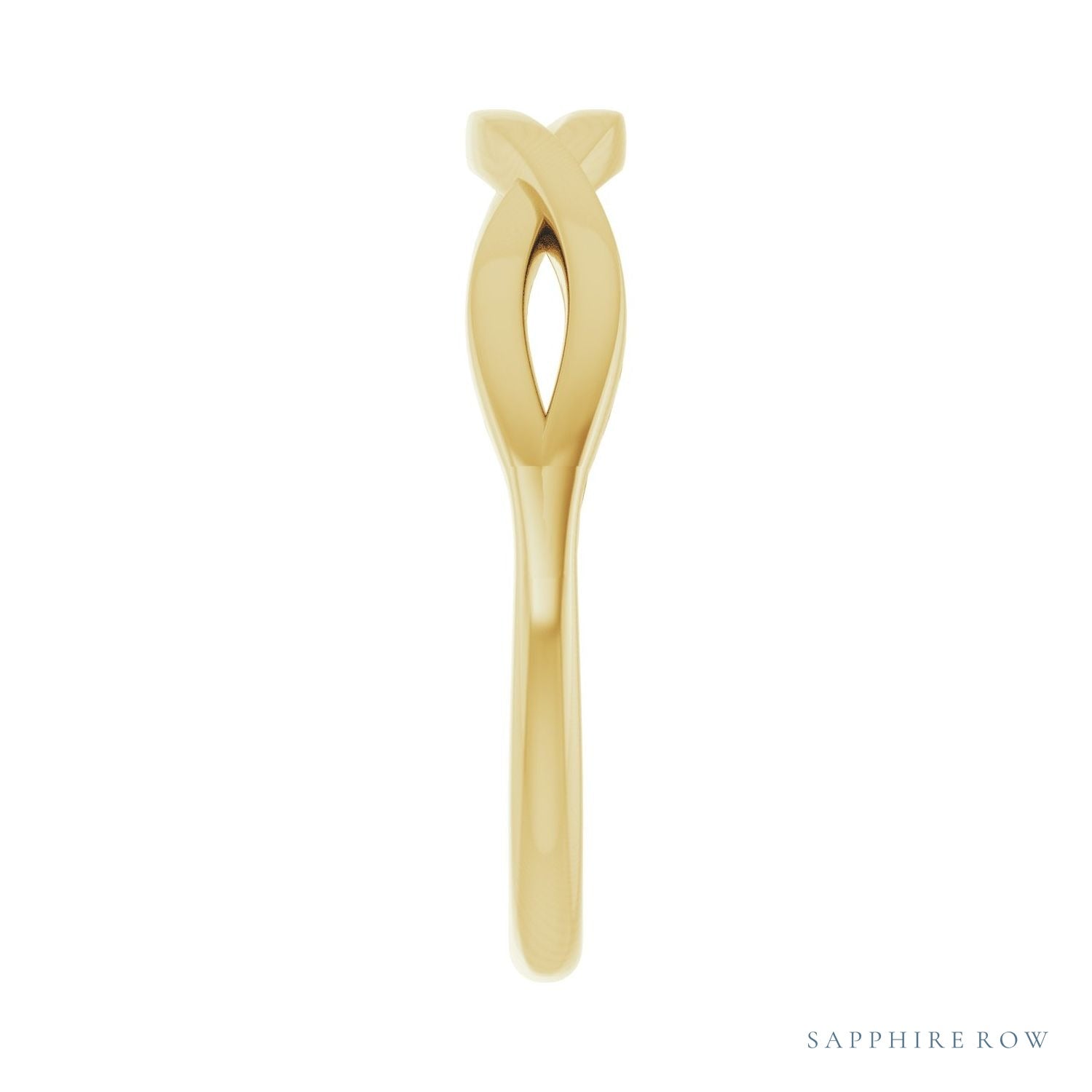 Sapphire Row Gold Twisted Stacking Ring - 14K Yellow Gold (view 4)