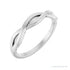 Sapphire Row Gold Twisted Stacking Ring - 14K White Gold