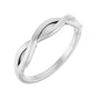 Sapphire Row Gold Twisted Stacking Ring - 14K White Gold