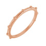 Sapphire Row Gold Bead Station Ring - 14K Rose Gold
