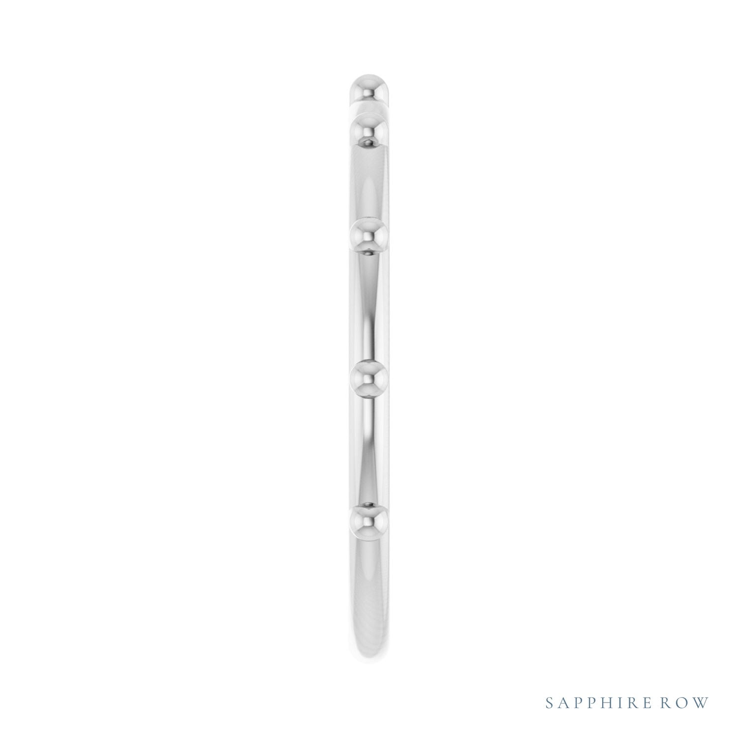 Sapphire Row Gold Bead Station Ring - Platinum (view 4)
